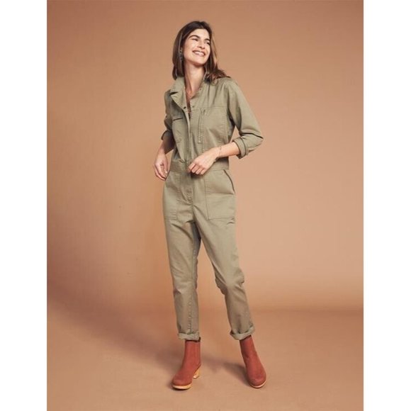 Faherty Pants - FAHERTY $178 FLIGHT UTILITY JUMPSUIT  Size Medium In Aloe